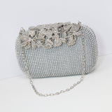Silver & Gold Crystal Wedding Clutch, Statement Bag, Evening Clutch, Wedding Clutch, Bridal Bag, White Cross Body Bag