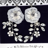 Swarovski Flower Petals Crystal, Rhinestone Earrings, Long Bridal Jewelry Bridal Earrings Crystal Bridal Earrings Statement Earrings Cz