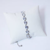 Cubic Zirconia Drop Crystal Bracelet, Diamond Bracelet, Bridal Jewelry, Bridesmaid Gift, Statement Bracelet.