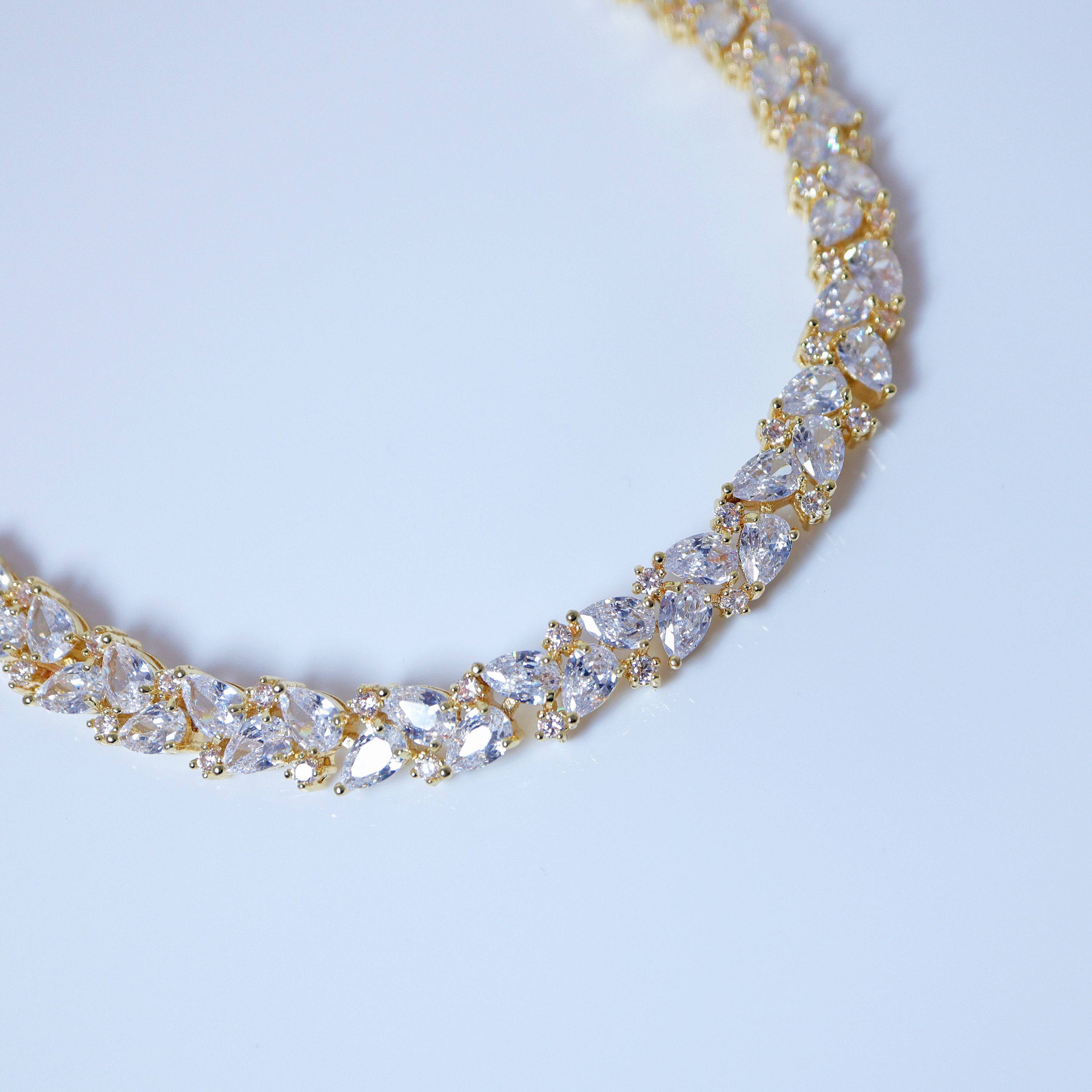 CZ Droplets Bracelet , Diamond Bracelet, Bracelet Femme, Wedding Bracelet, Bridesmaid Gift, Bride Bracelet, Bridal Bracelet.