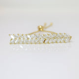 Bunch Of Leaves Dainty Bracelet, Delicate Bracelet, Wedding Bracelet, Bridesmaid Gift, Bride Bracelet, Bridal Bracelet, Diamond bracelet.