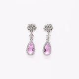Cubic Zirconia Diamond Lotus Drop Earrings, Bridal Jewelry, Bridal Earrings, Crystal Bridal Earrings, Statement Earrings Cz