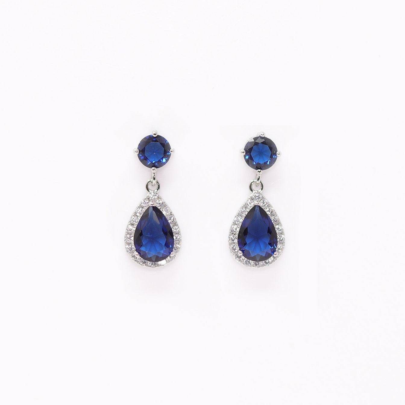 Elegant Handmade Crystal Statement Bridal Earrings Flower CZ Dangle Drop Wedding Earrings, Stunning Bridal Jewelry