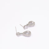 Elegant Handmade Crystal Statement Bridal Earrings Flower CZ Dangle Drop Wedding Earrings, Stunning Bridal Jewelry