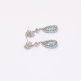 Cubic Zirconia Diamond Lotus Drop Earrings, Bridal Jewelry, Bridal Earrings, Crystal Bridal Earrings, Statement Earrings Cz
