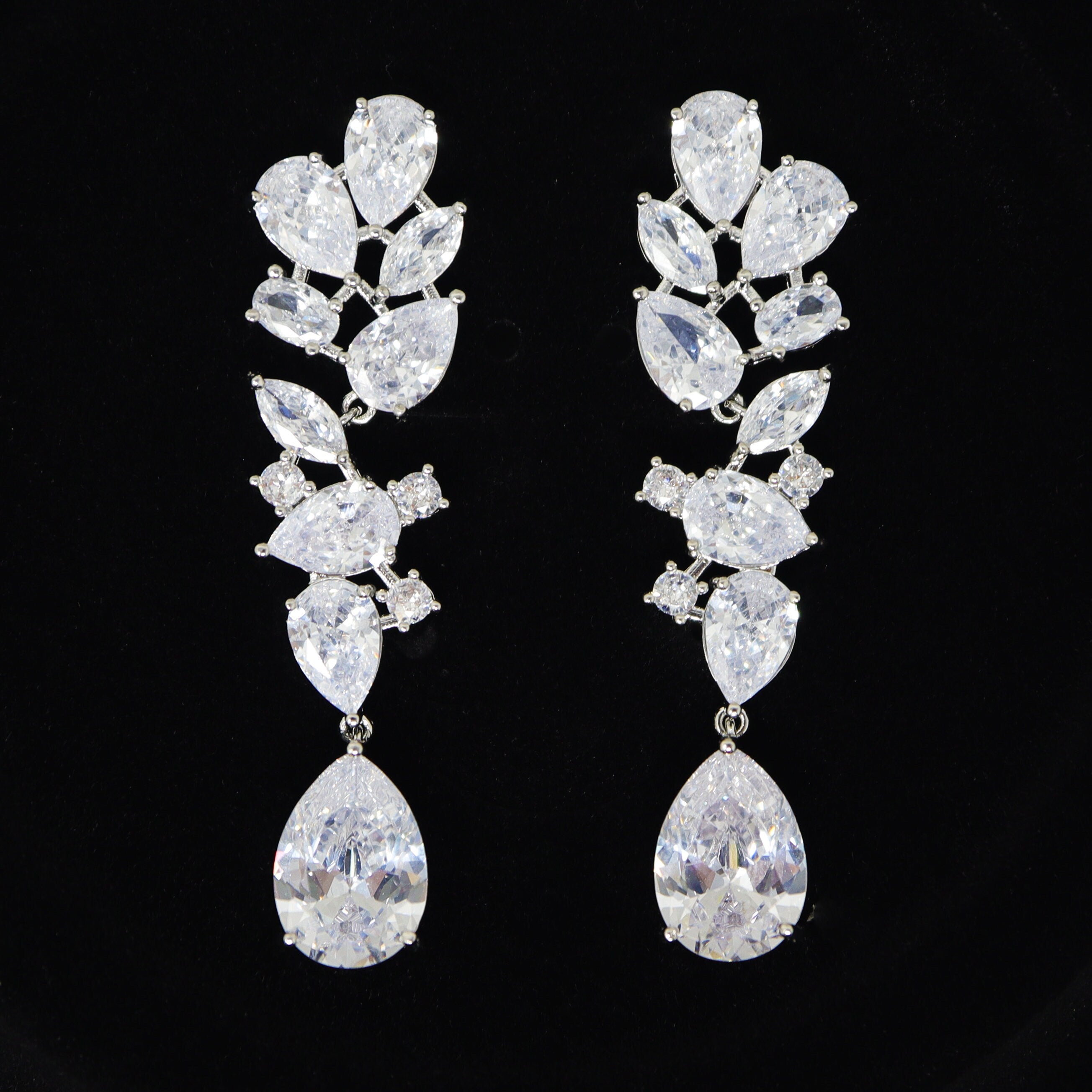 Royal CZ Bridal Necklace and Earrings Set , Bridal Jewelry Set, Bridal Earrings And Necklace, Statement Earrings Cz, Necklace Set