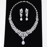 Royal CZ Bridal Necklace and Earrings Set , Bridal Jewelry Set, Bridal Earrings And Necklace, Statement Earrings Cz, Necklace Set