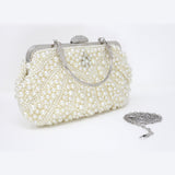 Pearl Floral Rhinestones Wedding Bag, Statement Bag, Evening Clutch, Wedding Clutch, Bridal Clutch, Bridal Cross body bag.