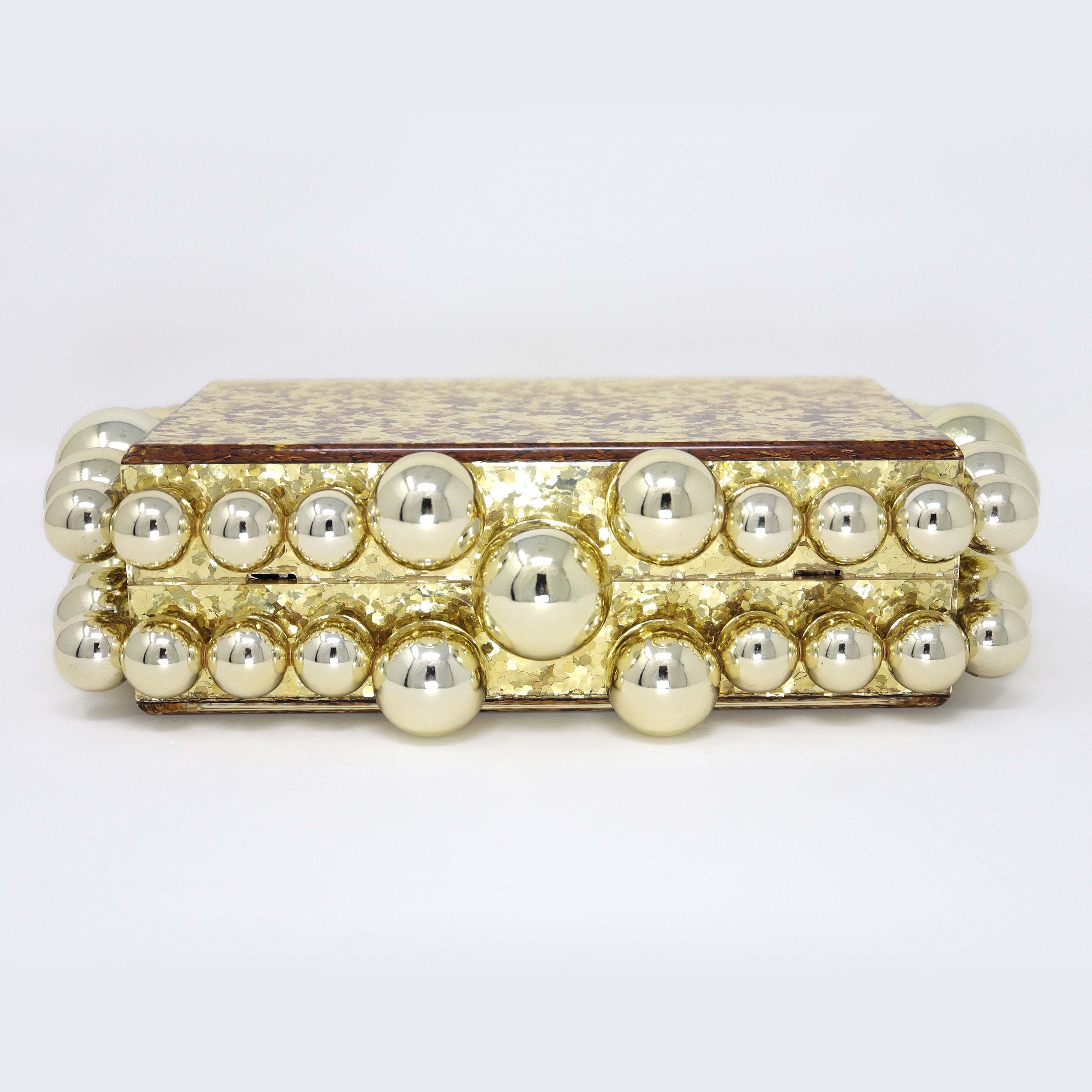 Gold Acrylic Bling Bubble Wedding Bag, Statement Bag, Evening Clutch, Wedding Clutch, Bridal Clutch, Bridal Cross body bag.