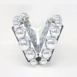 Silver Acrylic Bling Bubble Wedding Bag, Statement Bag, Evening Clutch, Wedding Clutch, Bridal Clutch, Bridal Cross body bag.