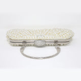 Pearl Floral Rhinestones Wedding Bag, Statement Bag, Evening Clutch, Wedding Clutch, Bridal Clutch, Bridal Cross body bag.