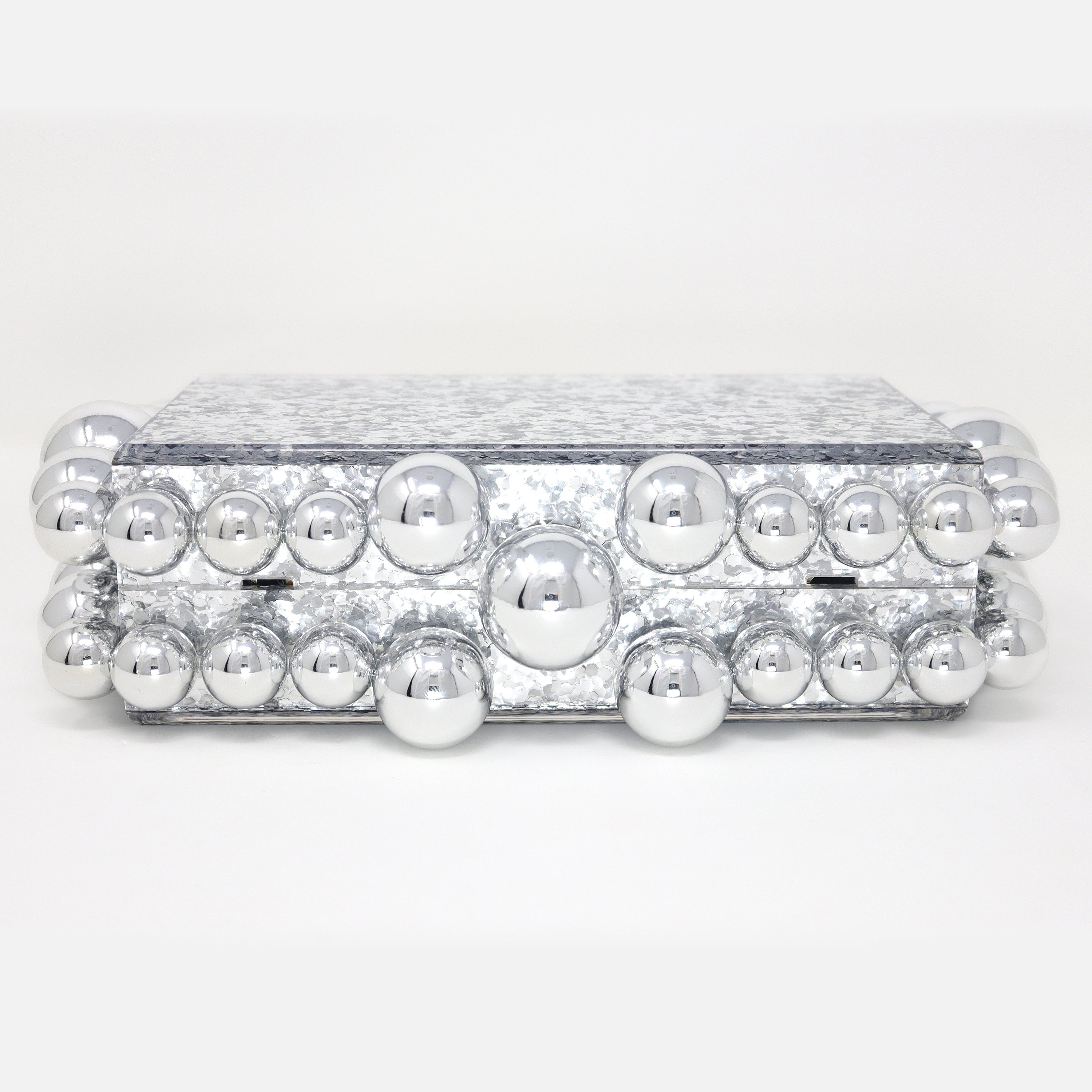 Silver Acrylic Bling Bubble Wedding Bag, Statement Bag, Evening Clutch, Wedding Clutch, Bridal Clutch, Bridal Cross body bag.