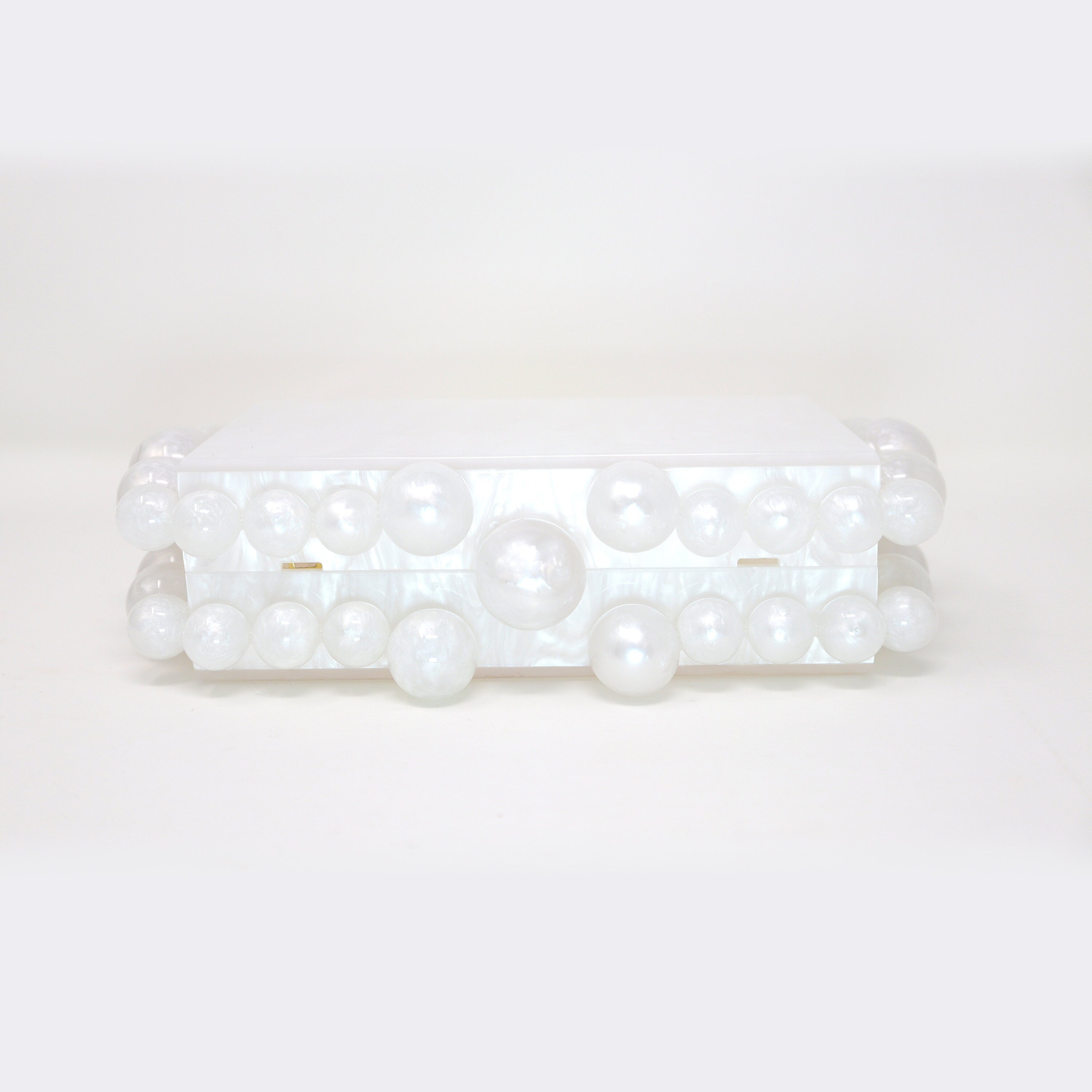 White Acrylic Bling Bubble Wedding Bag, Statement Bag, Evening Clutch, Wedding Clutch, Bridal Clutch, Bridal Cross body bag.