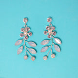 Icy Blue Floral and Opal Leaf Hair Comb, Bridal Haircomb, Statement Haircomb,