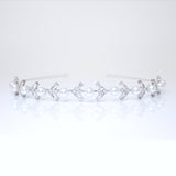 Swarovski Crystals Faux Pearls Dainty Headband, Bridal Hair Vine, Delicate Headband, Hair accessories.