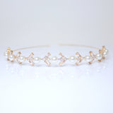 Swarovski Crystals Faux Pearls Dainty Headband, Bridal Hair Vine, Delicate Headband, Hair accessories.