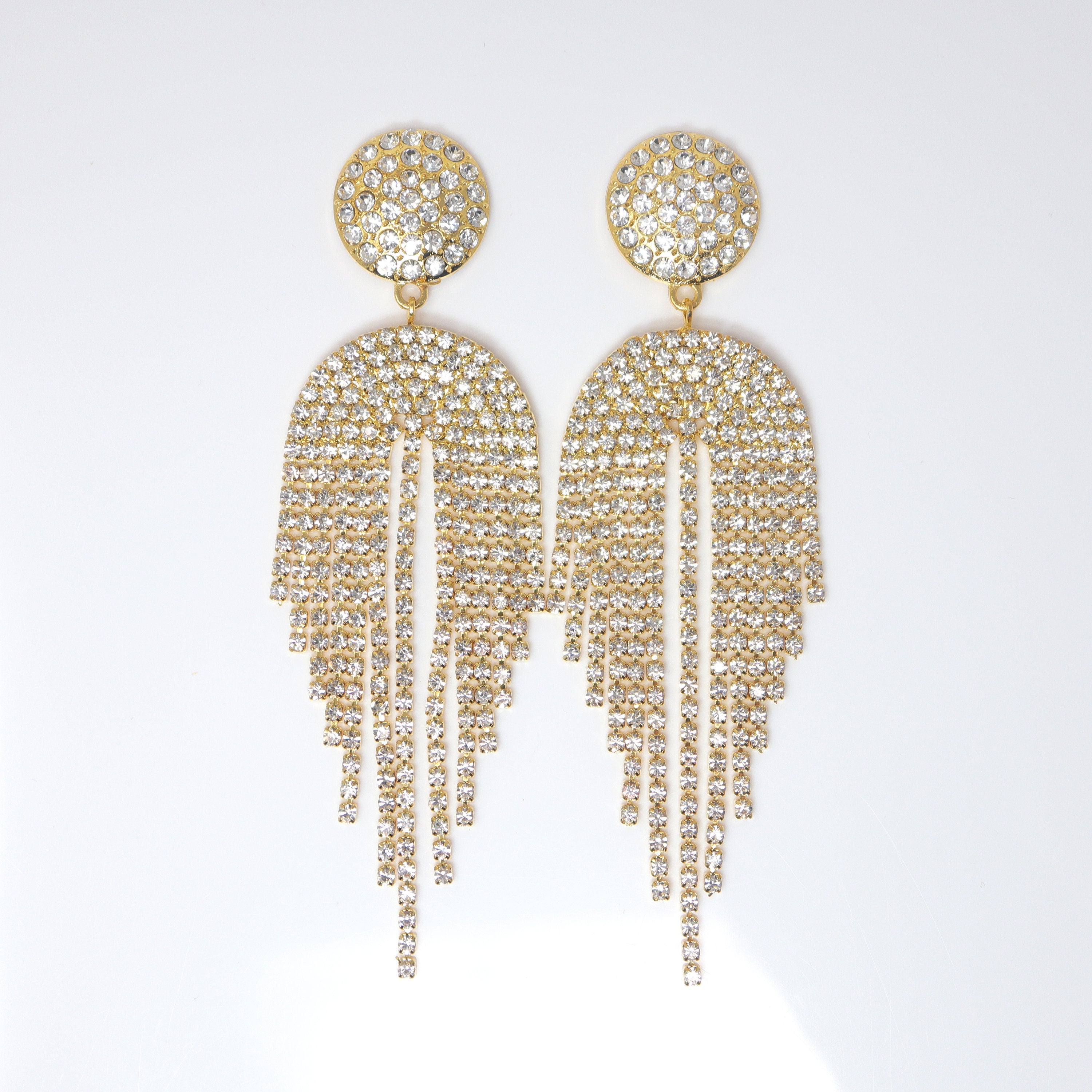 Sparkling Diamond Chandelier with Swarovski Crystals Earrings, Long Tassel Bridal Jewelry, Crystal Bridal Earrings Statement earrings Cz