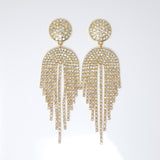 Sparkling Diamond Chandelier with Swarovski Crystals Earrings, Long Tassel Bridal Jewelry, Crystal Bridal Earrings Statement earrings Cz