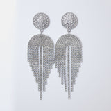 Sparkling Diamond Chandelier with Swarovski Crystals Earrings, Long Tassel Bridal Jewelry, Crystal Bridal Earrings Statement earrings Cz