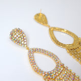 Enchanting Tassel Earrings: Bridal Beauty in Swarovski AB Crystals, Long Tassel Bridal Jewelry Crystal Bridal Earrings Statement earrings Cz