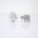 Enchanting Swarovski Clip on Floral Stud Earrings, Bridal Jewelry, Bridal Stud Earrings, Crystal Bridal Earrings, Statement Earrings Cz