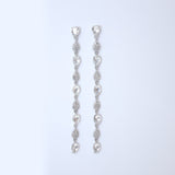 Sparkling Swarovski Crystal Cascade: Long Dainty Diamond Drop Earrings, Long Bridal Jewelry, Bridal Earrings, Crystal Bridal Earrings Cz