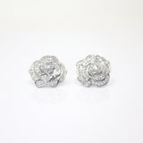 Enchanting Rose Radiance: Swarovski Crystal Rose Stud Earrings for Brides, Crystal Bridal Earrings, Statement Earrings Cz