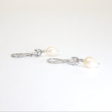 Swarovski Crystal Freshwater Natural Pearl Vine Leaves Necklace Set, Long Bridal Earrings And Necklace, Statement Earrings Cz
