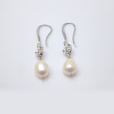 Swarovski Crystal Freshwater Natural Pearl Vine Leaves Necklace Set, Long Bridal Earrings And Necklace, Statement Earrings Cz