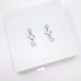 Swarovski Crystal Enchanting Floral Pearl Leaves Necklace Set, Long Bridal Jewelry, Bridal Earrings And Necklace, Statement Earrings Cz.