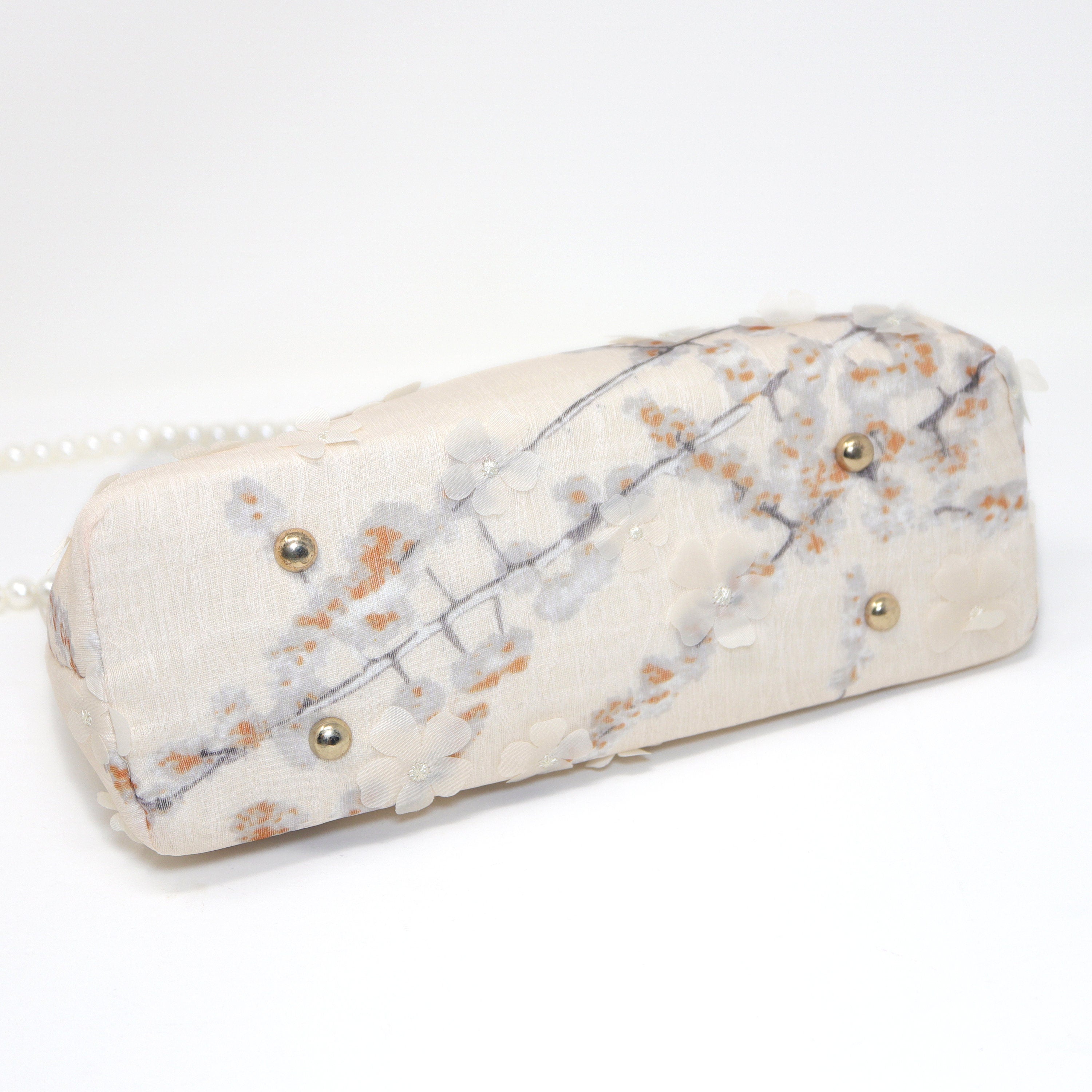 Cream Beige Cherry Blossom Lace Floral Wedding Bag, Statement Bag, Evening Clutch, Wedding Clutch, Bridal Clutch, White Cross Body Bag