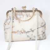 Cream Beige Cherry Blossom Lace Floral Wedding Bag, Statement Bag, Evening Clutch, Wedding Clutch, Bridal Clutch, White Cross Body Bag