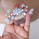 Cubic Zirconia, Charismatic Teardrop Floral Bridal Hair Comb, Bridal Hair Accessories, Wedding Hair Accessory, Bridal Hair Comb.