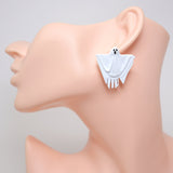 White Ghost Halloween Earrings, Long Halloween Earrings, Scary Statement earrings.