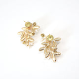 Swarovski Crystal Enchanted Ceramic White floral Bridal Earring, Bridal Earrings, Dangle earring, Natural Cultured Pearl Earring