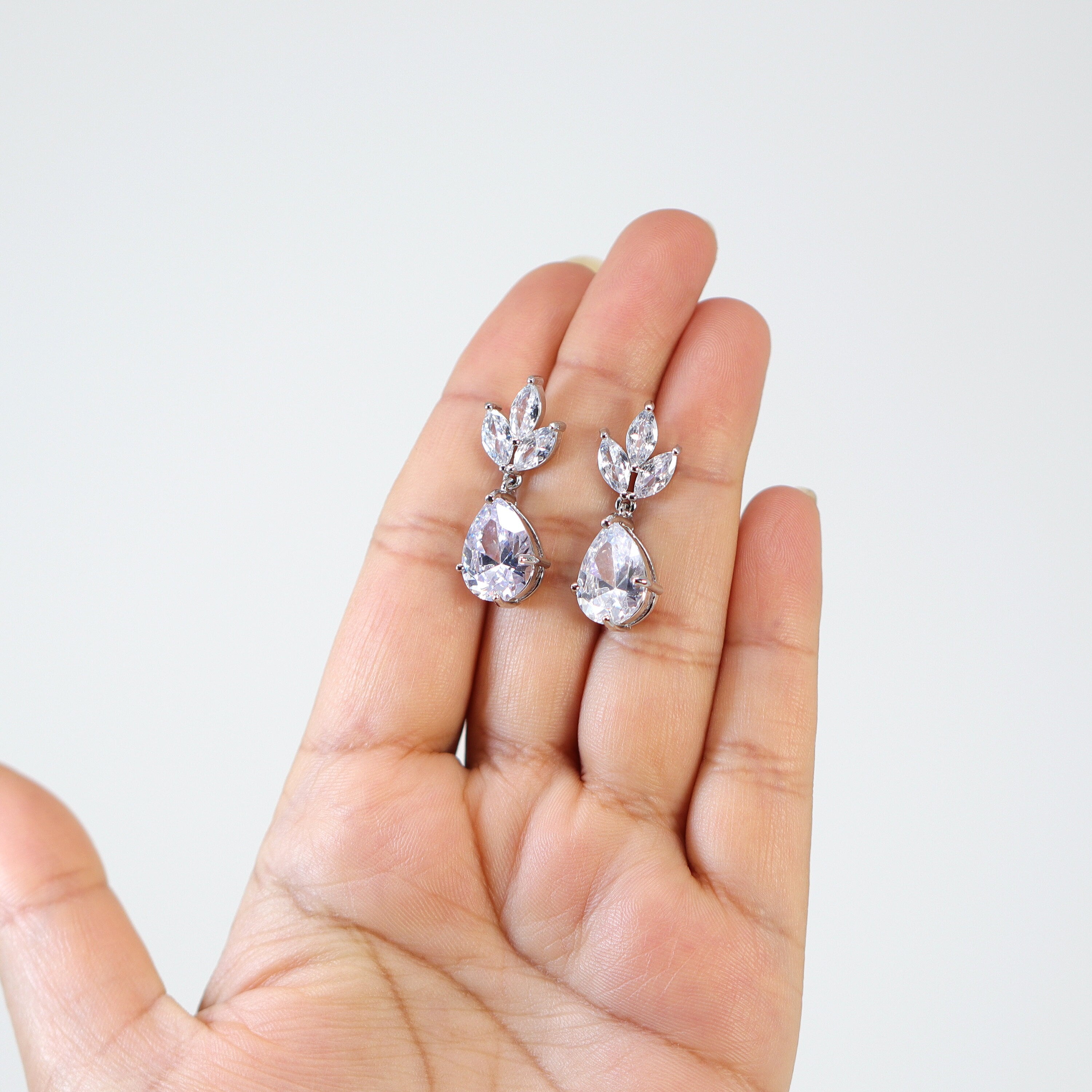 Divine Dewdrops: Swarovski Crystal Vine and Leaf Necklace Set, Statement Earring And Necklace Set, CZ Necklace set