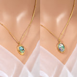 18k Gold Plated Dainty Abalone Shell Necklace • Gold Chain Necklace • Minimalist • Gold Serenity Necklace