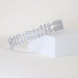 Swarovski Crystals Vine Leaves Two Layer Headpiece, Hair Vine Headband, Bridal Hair Vine, Rhinestone Headband, Delicate Headband.