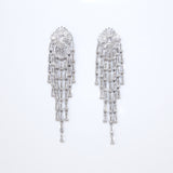 Majestic Diamond Tassel Earrings with Swarovski Crystals Earring, Long Bridal Earrings, Crystal Bridal Earrings, Statement Earrings Cz