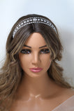 Swarovski Crystals Floral Vine Leaves Three Layer Silver Headband, Hair Vine Headband, Bridal Hair, Rhinestone Headband, Delicate Headband.