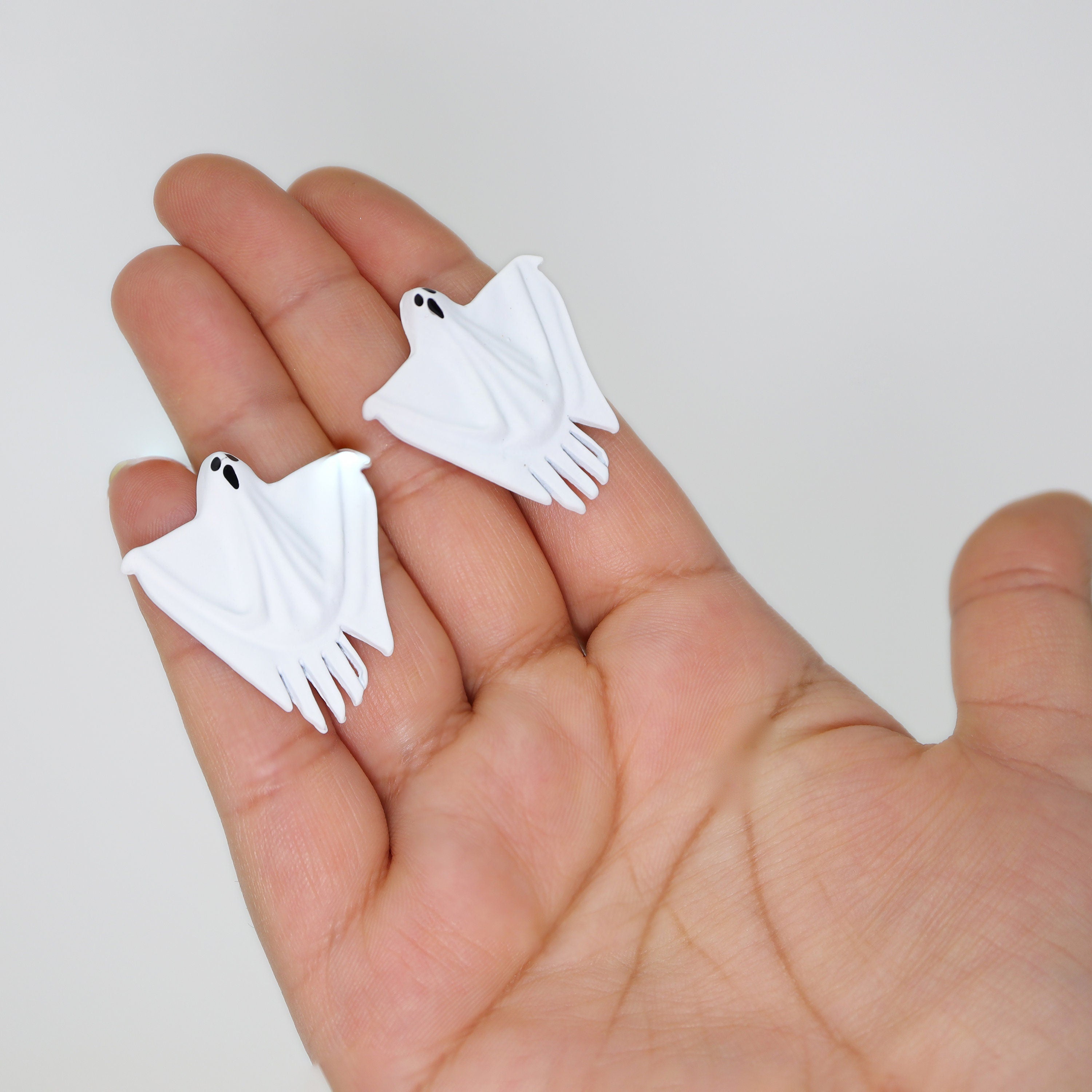 White Ghost Halloween Earrings, Long Halloween Earrings, Scary Statement earrings.