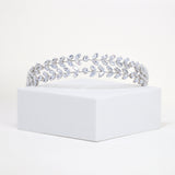Swarovski Crystals Vine Leaves Two Layer Headpiece, Hair Vine Headband, Bridal Hair Vine, Rhinestone Headband, Delicate Headband.