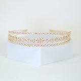 Swarovski Crystals Floral Vine Leaves Three Layer Gold Headband, Hair Vine Headband, Bridal Hair , Rhinestone Headband, Delicate Headband.