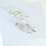 Swarovski Floral Petals Dream Crystal, Rhinestone Earrings, Long Bridal Jewelry Bridal Earrings Clip On Earrings, Statement Earrings.
