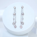Swarovski Crystal Bezel Tassel Diamond earrings, Tassel Bridal Jewelry Bridal Earrings Crystal Bridal Earrings Statement earrings Cz