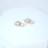 Dainty Cz Diamond Drop Hoop Earrings, Two In One Crystal Hoop Earrings, Statement Earrings, Rhinestones Hoop Earrings.