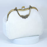 White Embroidered Lace Pink Blue Floral Garden Wedding Bag, Statement Bag, Evening Clutch, Bridal Clutch, White Cross Body Bag