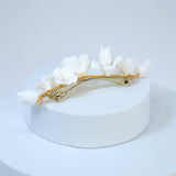 Porcelain White Flower Blossom Bridal Hair Clip, Bridal Hair Accessories, Bridesmaid Gift, Wedding Hair Accessory, Bridal Large Hair Clip