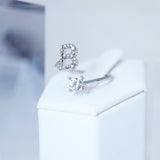 Dainty Crystal B Alphabet Statement Ring, Promise Ring For a Friend, Friendship ring.