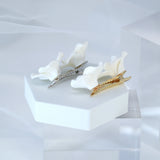 Freshwater Natural Pearl Dainty Couple Of Porcelain White Flower Blossom Bridal Hair Clip, Bridesmaid Gift, Wedding Hair Accessory.